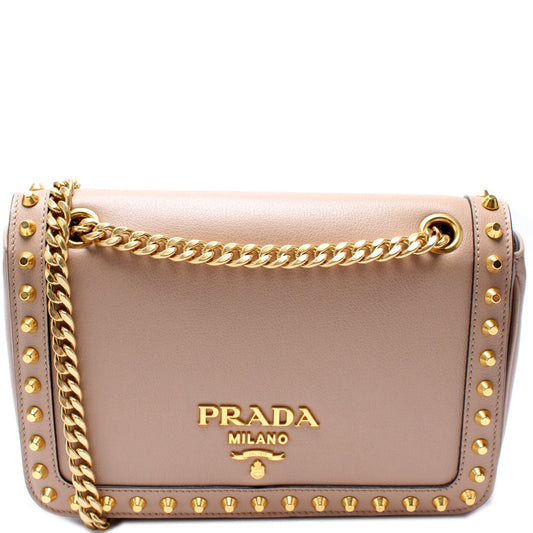 Glace Calfskin Studded Crossbody