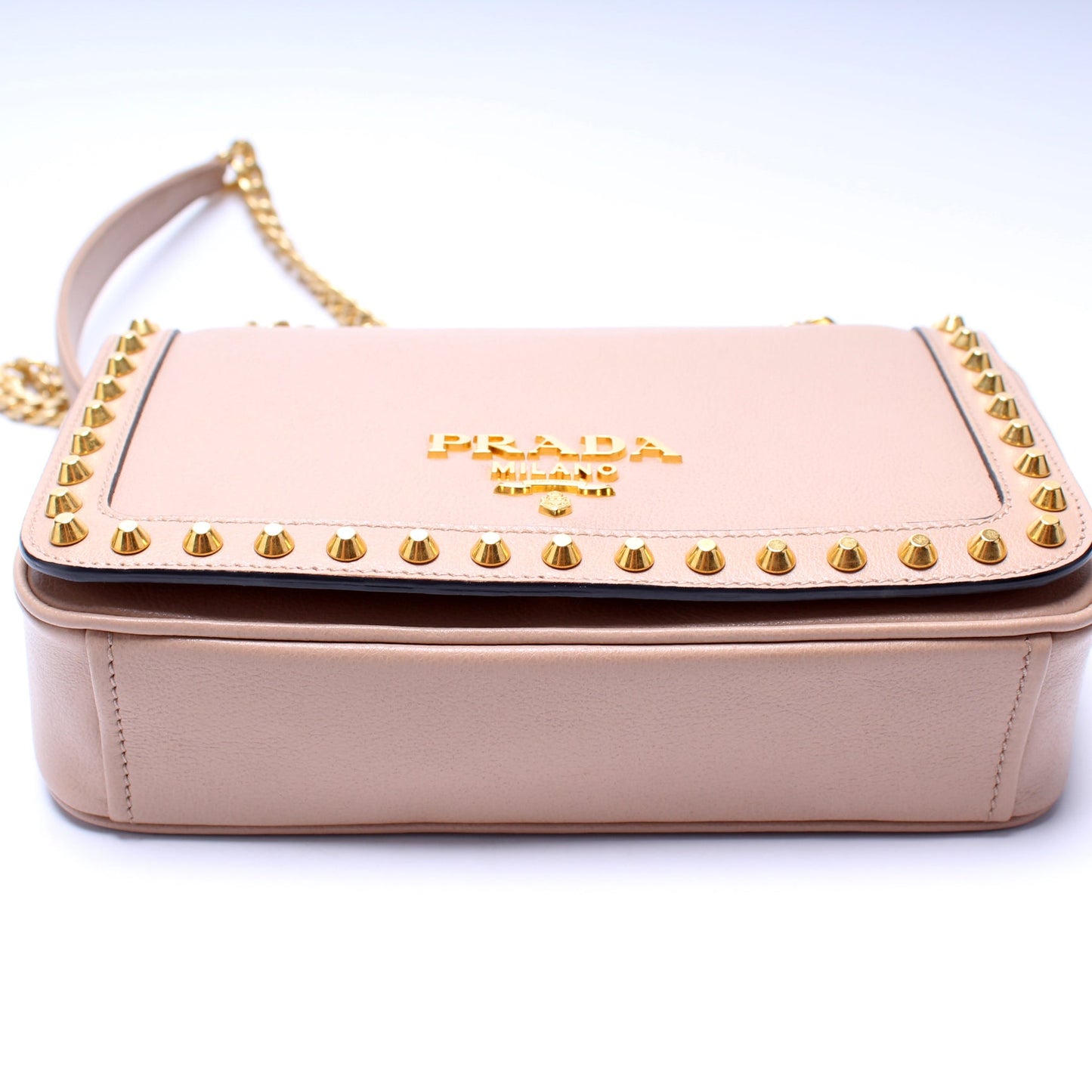 Glace Calfskin Studded Crossbody