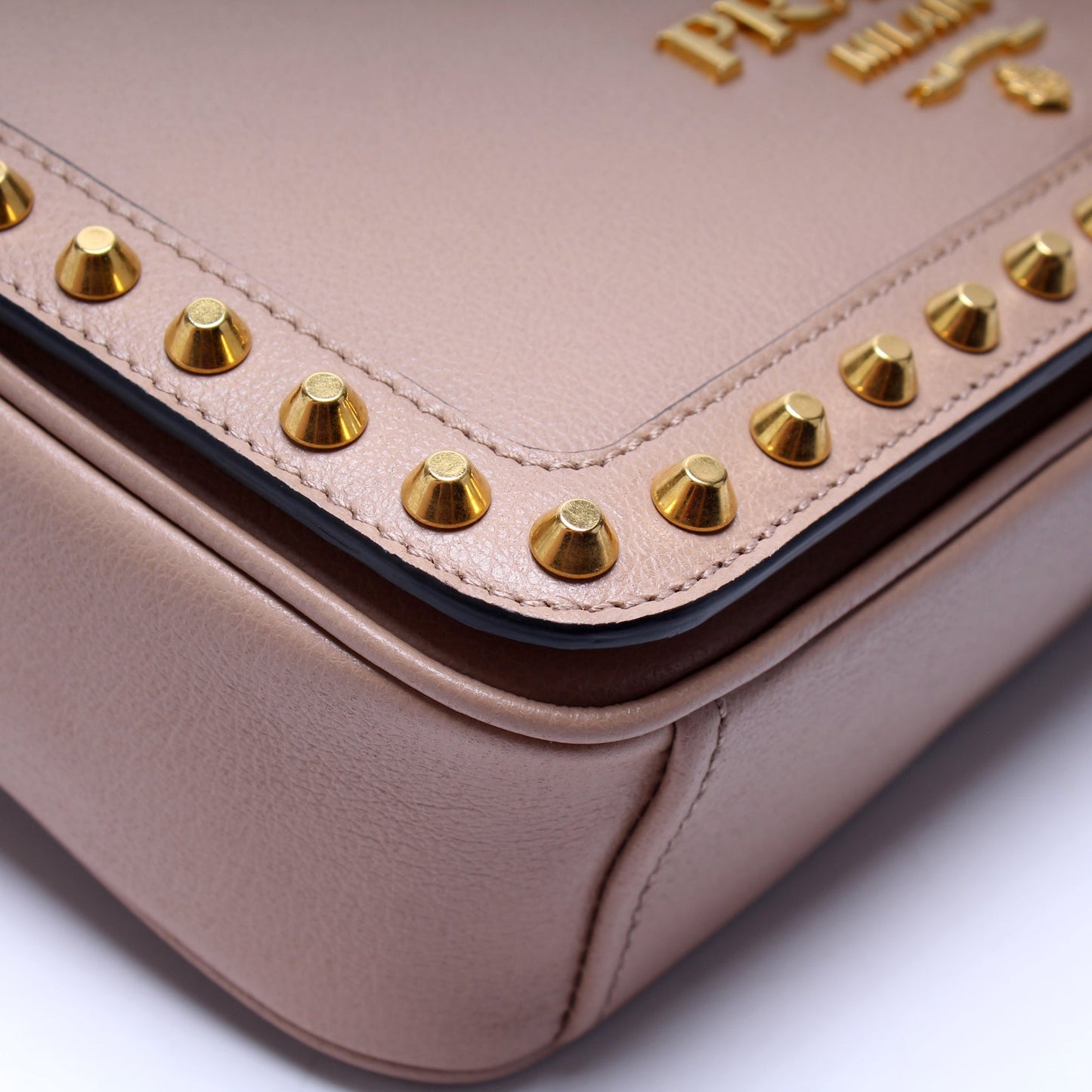 Glace Calfskin Studded Crossbody