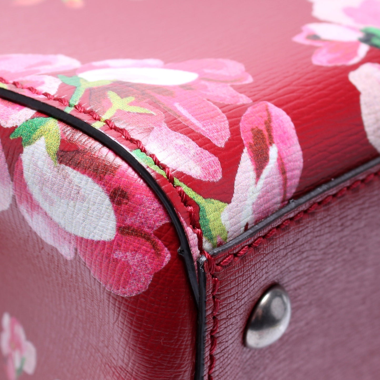 323660 Blooms Leather Medium Bamboo Shopper Tote