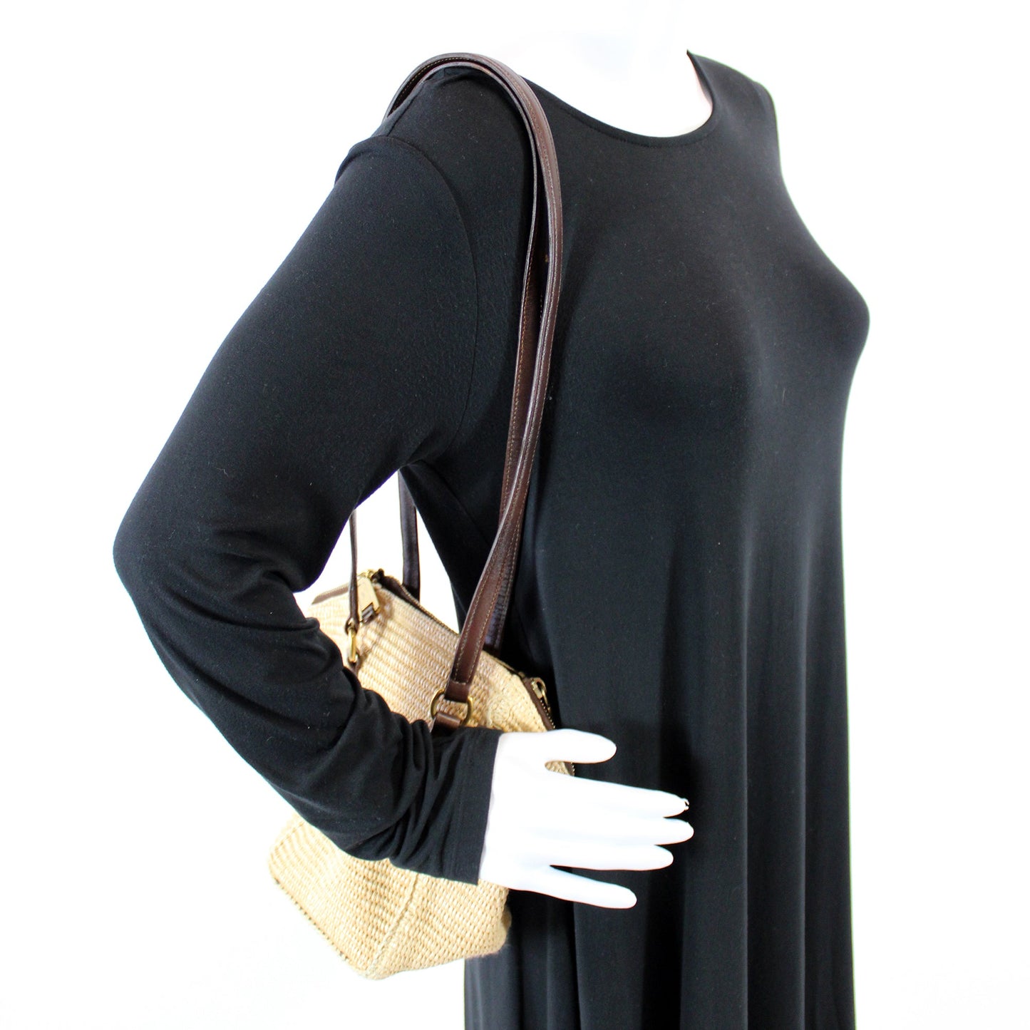 172641 Raffia Downtown Small Shoulder Bag