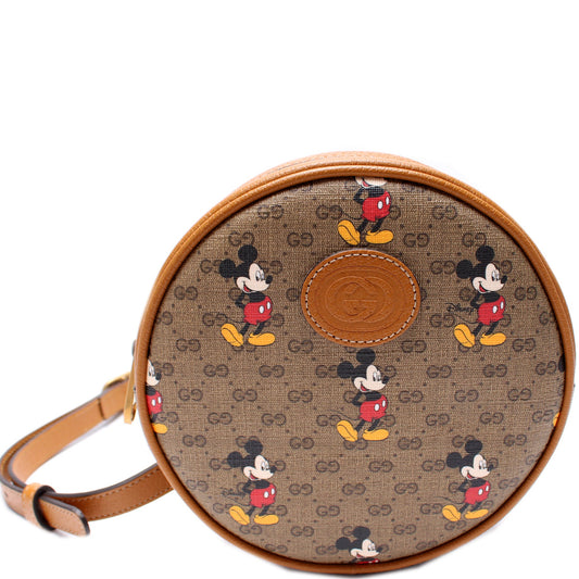 603730 Gucci X Disney GG Supreme Mickey Mini Round Backpack