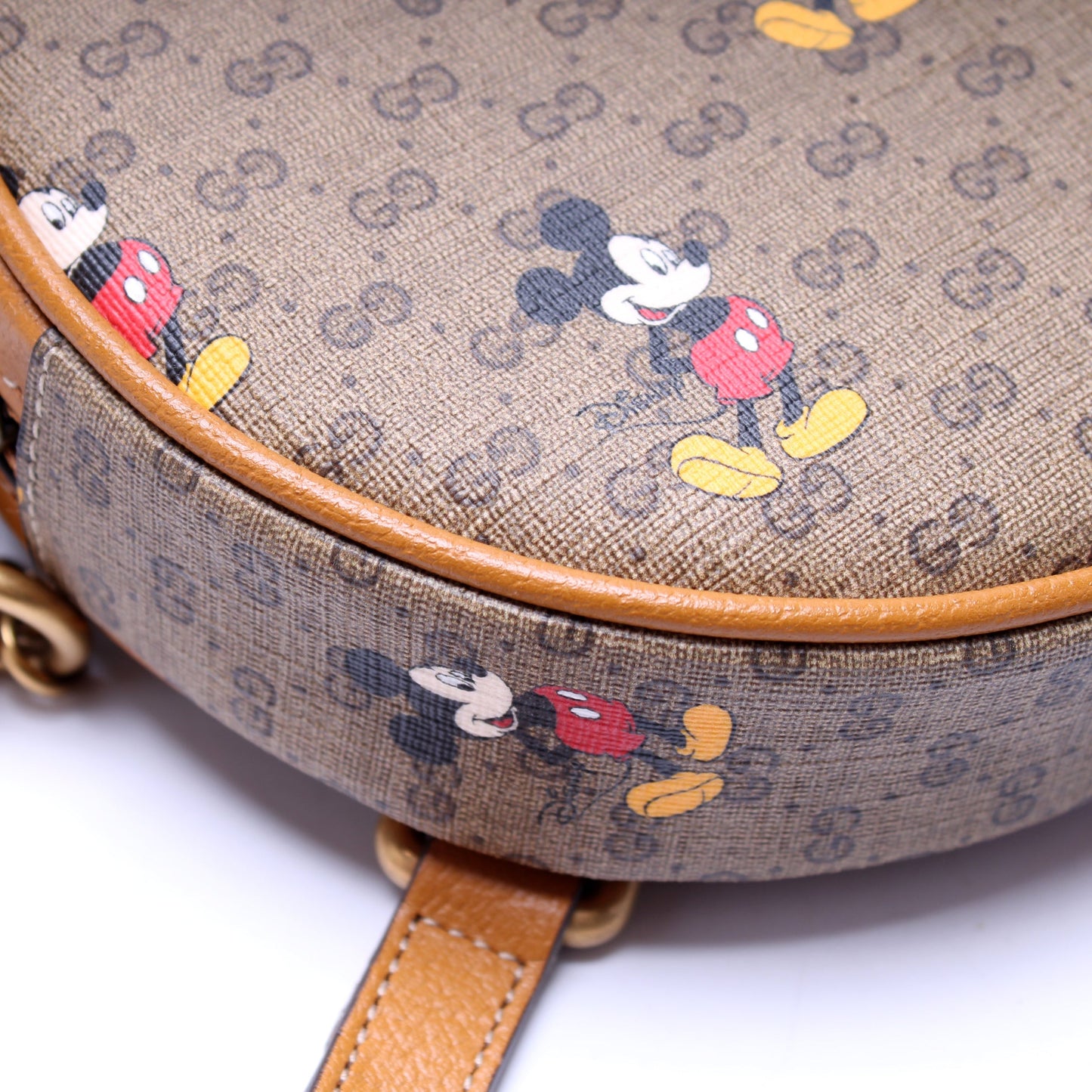 603730 Gucci X Disney GG Supreme Mickey Mini Round Backpack