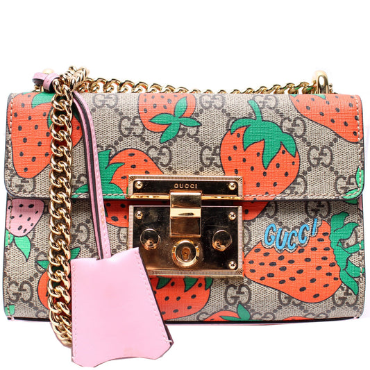 409487 Padlock GG Supreme Strawberry Small