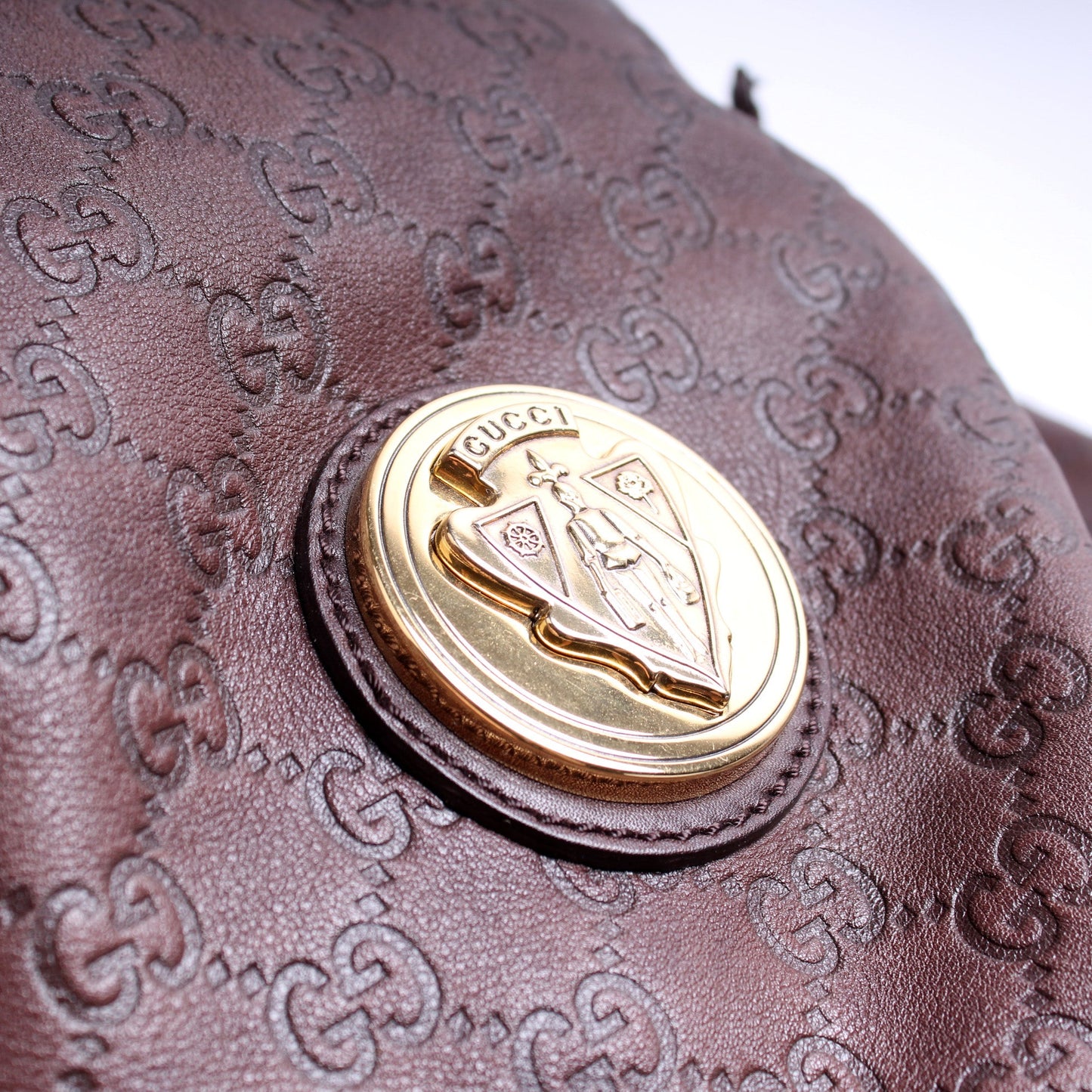 197061 GG Leather Hysterior Medium Shoulder Bag