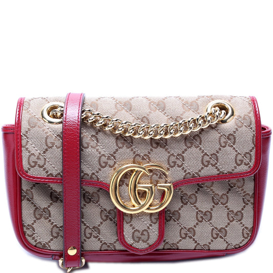 446744 GG Canvas Marmont Shoulder Mini Flap Bag
