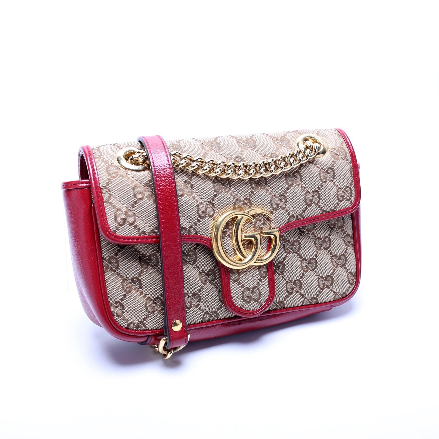 446744 GG Canvas Marmont Shoulder Mini Flap Bag