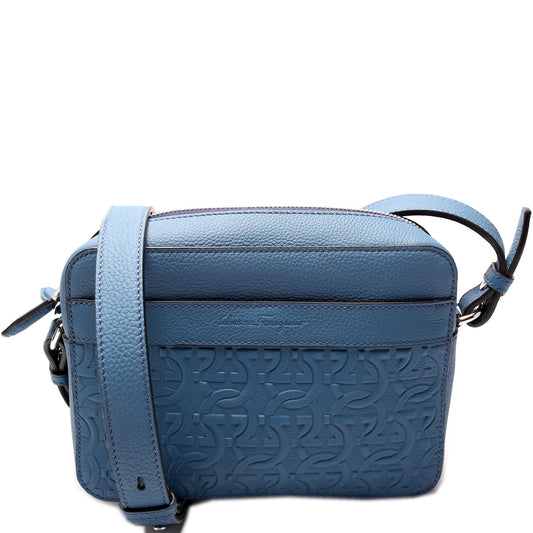 Gancini Embossed Leather Crossbody