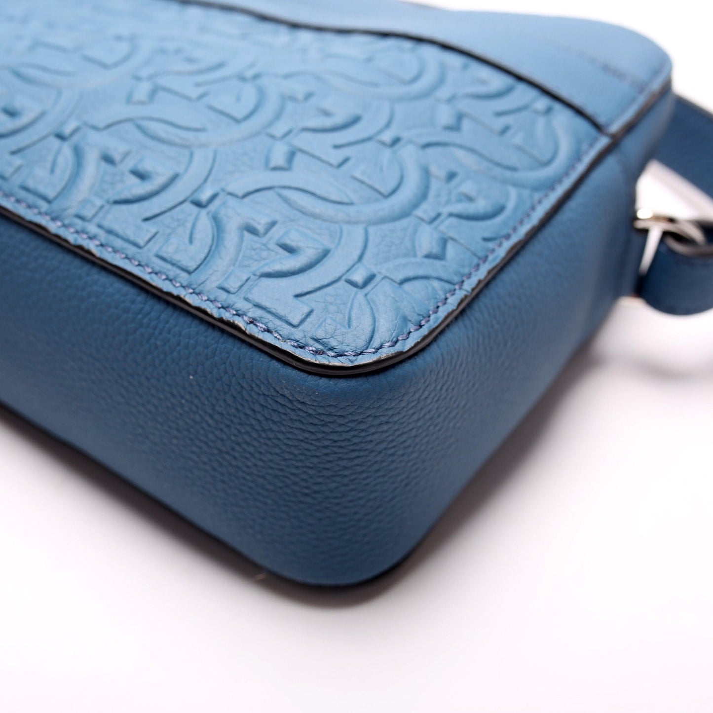 Gancini Embossed Leather Crossbody