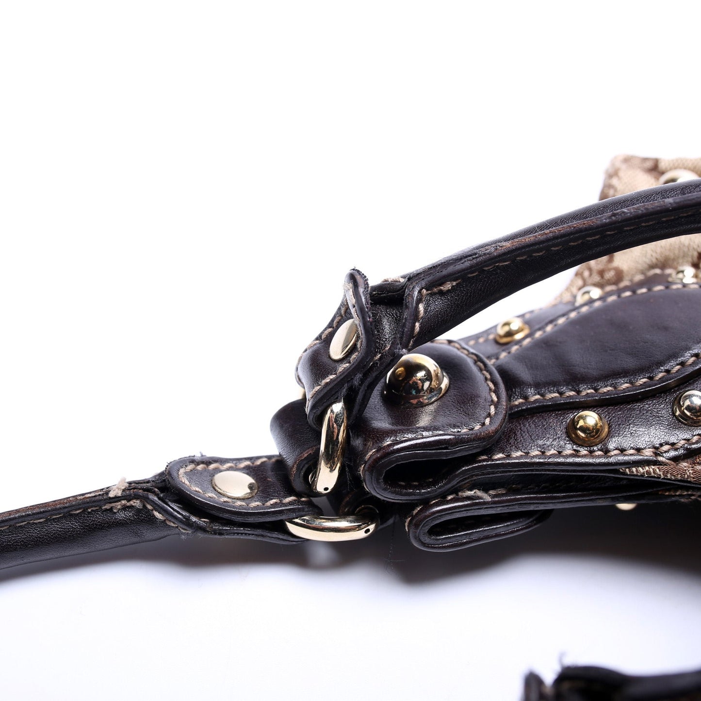 203624 GG Canvas Studded Pelham Medium