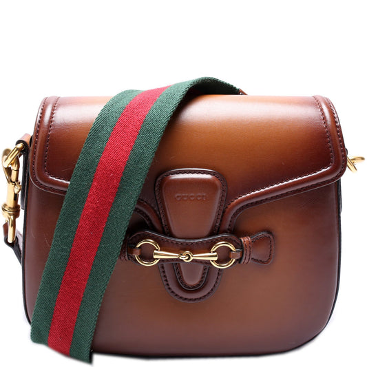 380573 Calfskin Lady Web Medium Shouler Bag