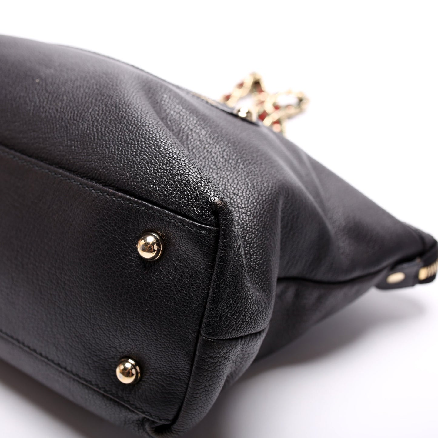 153016 Capri Web Chain Leather Shoulder Bag