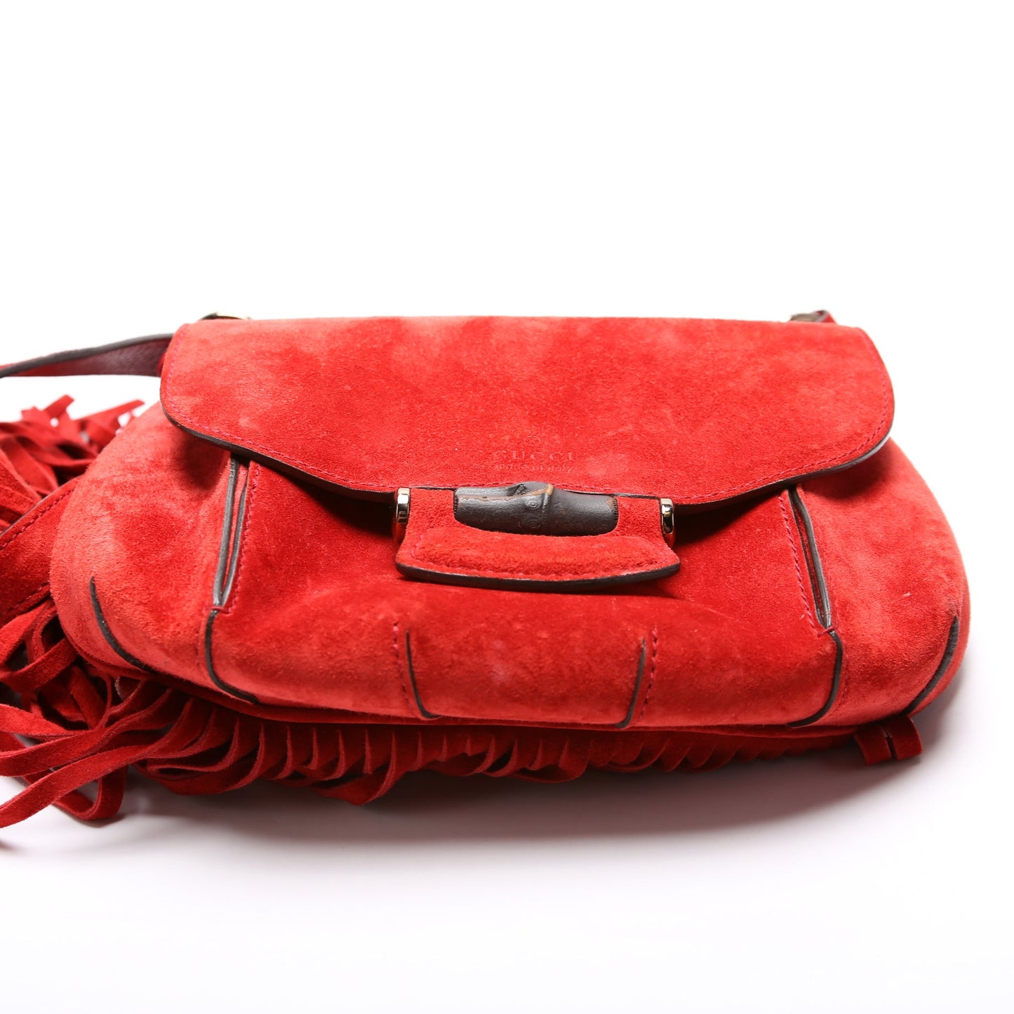 347100 Suede Nouveau Fringe Small Shoulder Bag