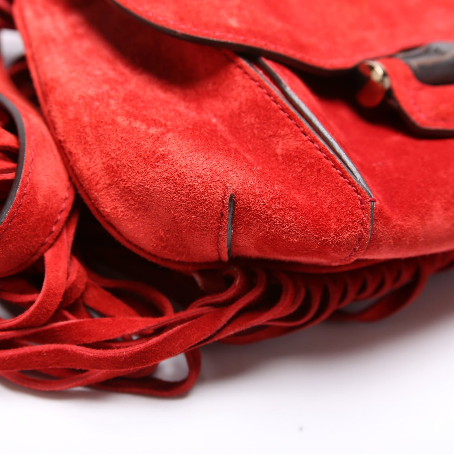 347100 Suede Nouveau Fringe Small Shoulder Bag