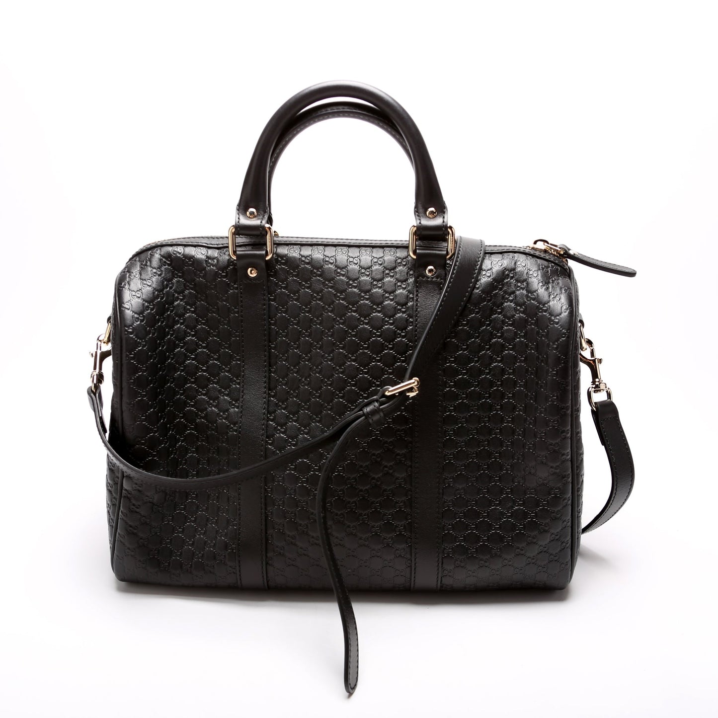 449646 Boston With Strap Micro Guccissima