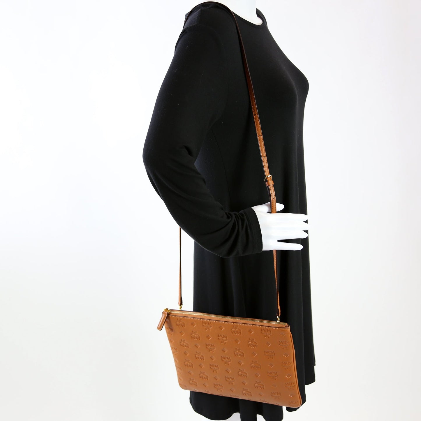 Klara Monogram Leather Crossbody Pouch