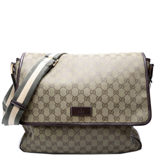 233052 GG Coated Canvas Medium Messenger Flap Bag