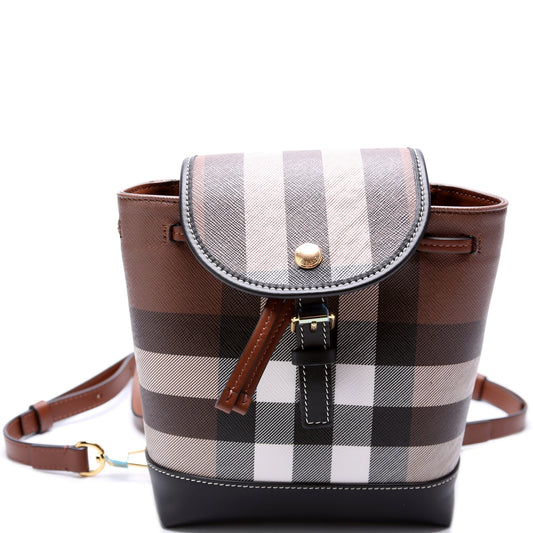 Check Coated Canvas Micro Backpack