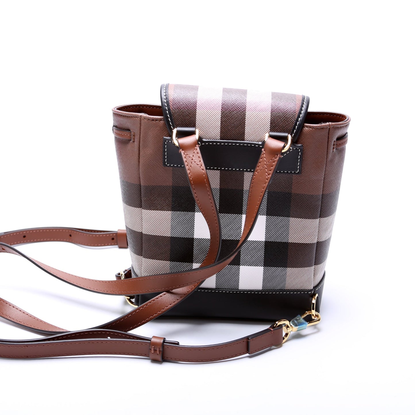 Check Coated Canvas Micro Backpack