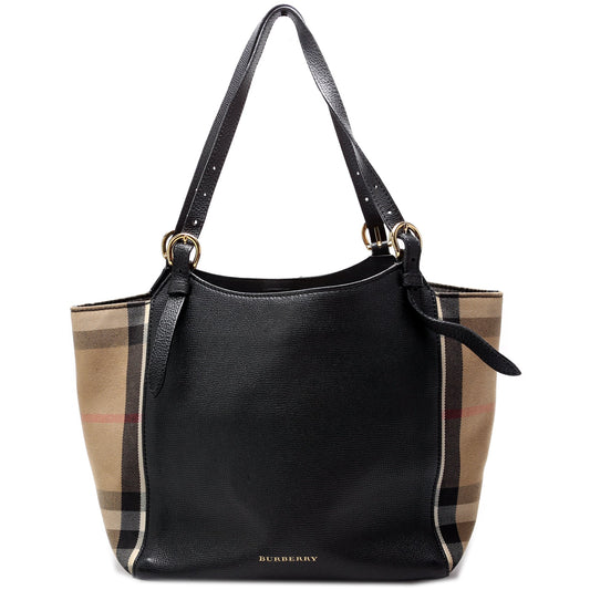 3958975 Leather/House Check Small Canterbury Tote