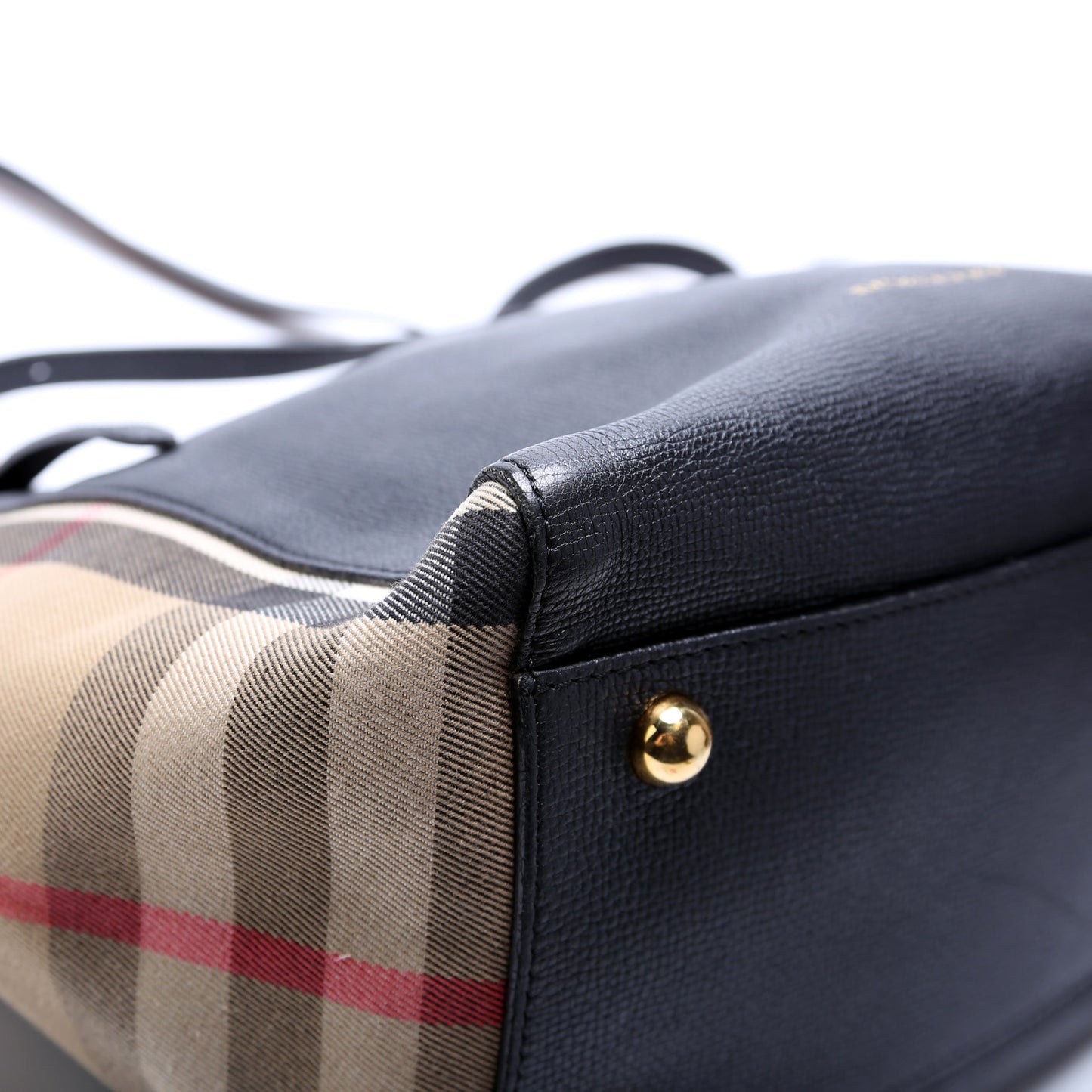 3958975 Leather/House Check Small Canterbury Tote
