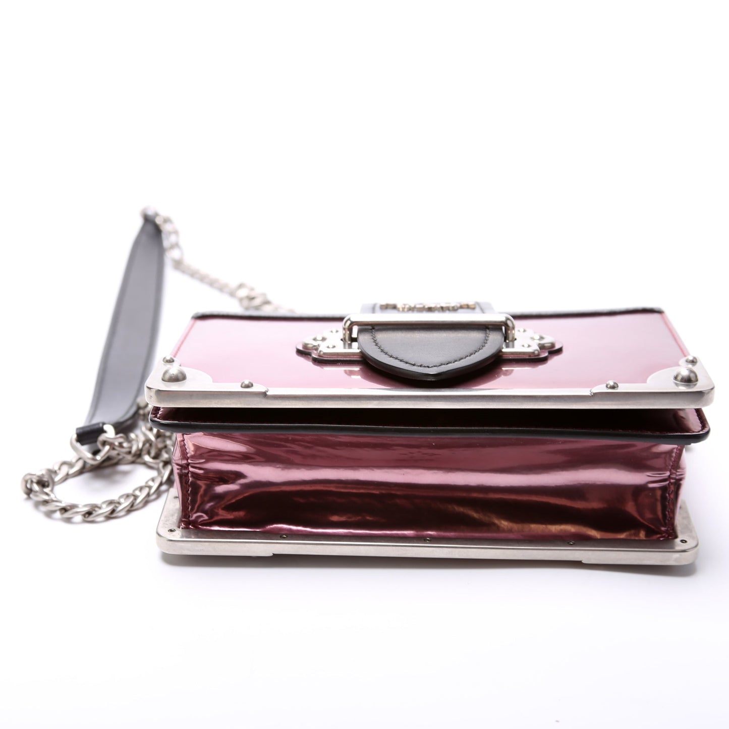 Saffiano/Metallic Vitello Cahier Chain Crossbody