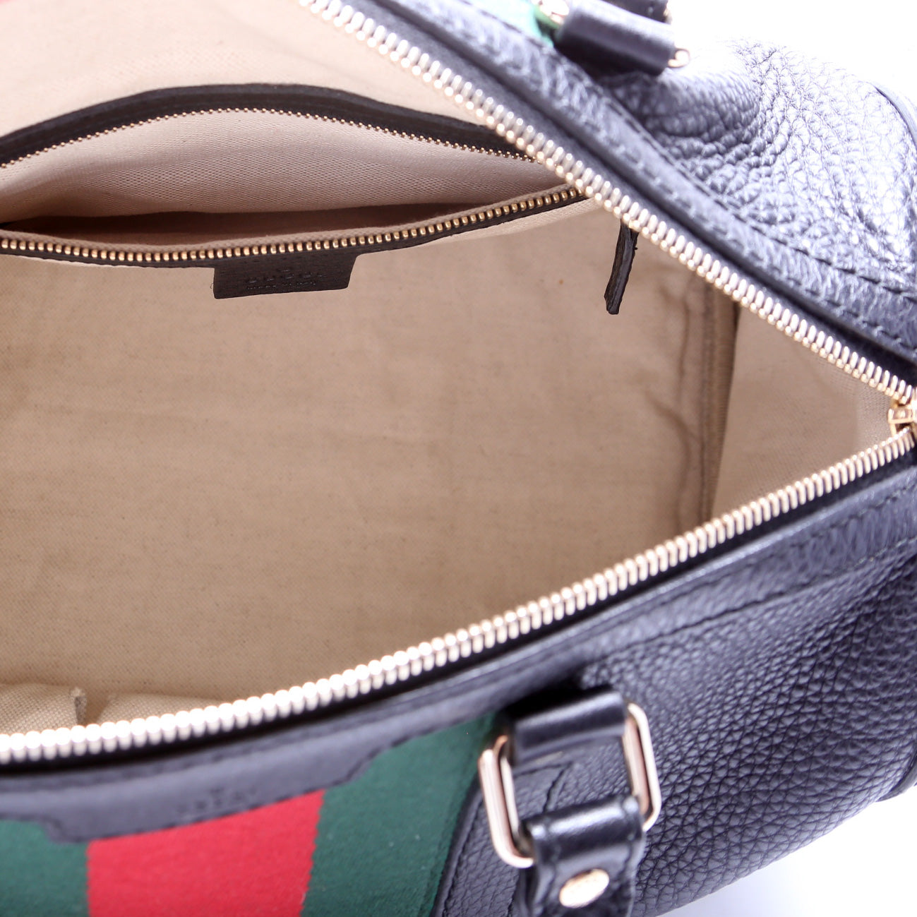 247205 Boston Bag Web Leather