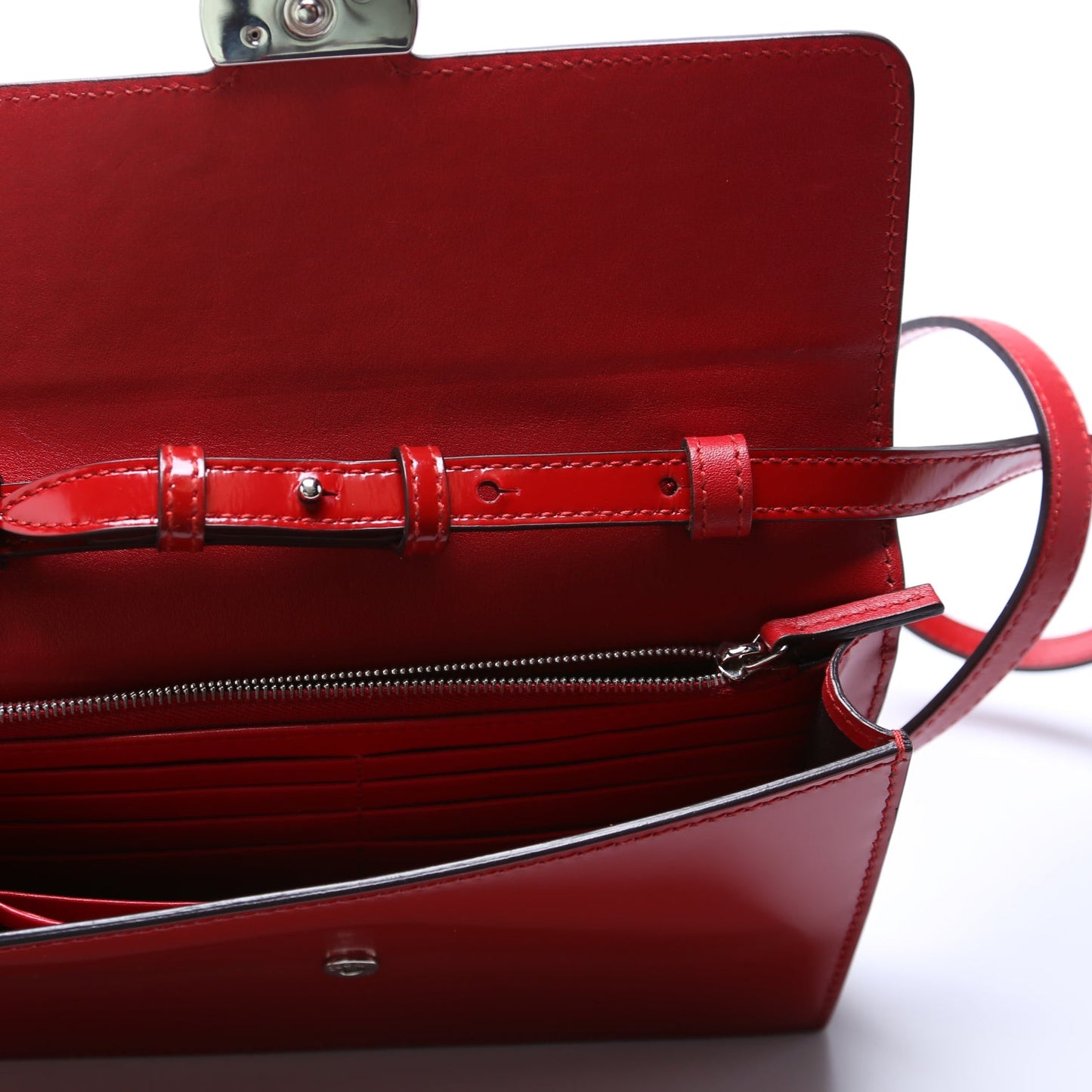 369664 Interlocking G Patent Leather Icon Wallet Crossbody