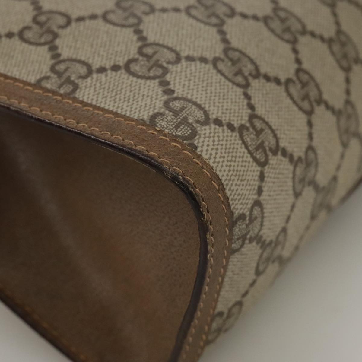 Gucci Ophidia Beige Canvas Clutch Bag