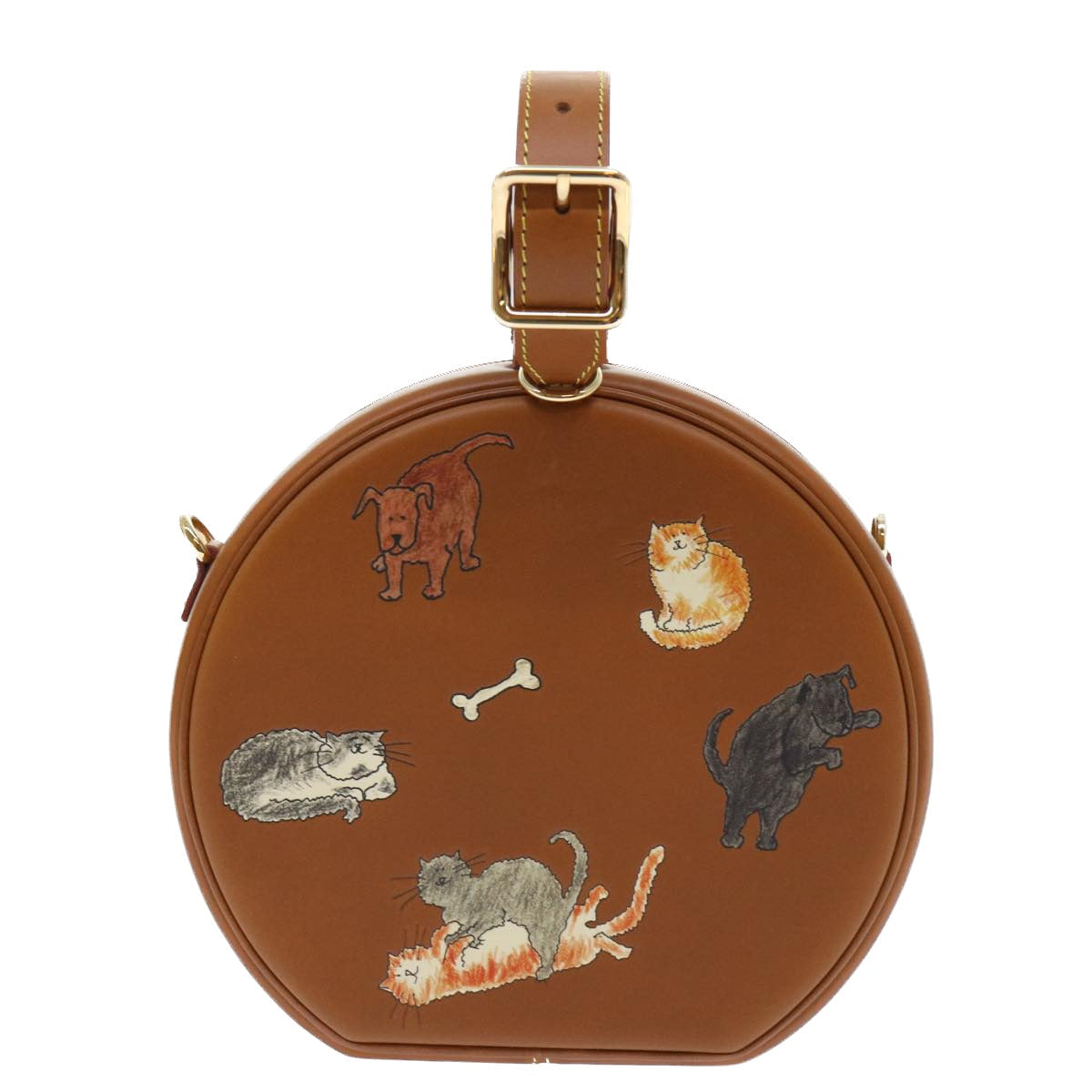 Louis Vuitton Brown Leather Shoulder Bag ()