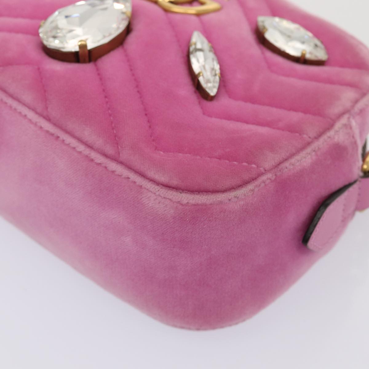 Gucci Marmont Pink Velvet Shoulder Bag