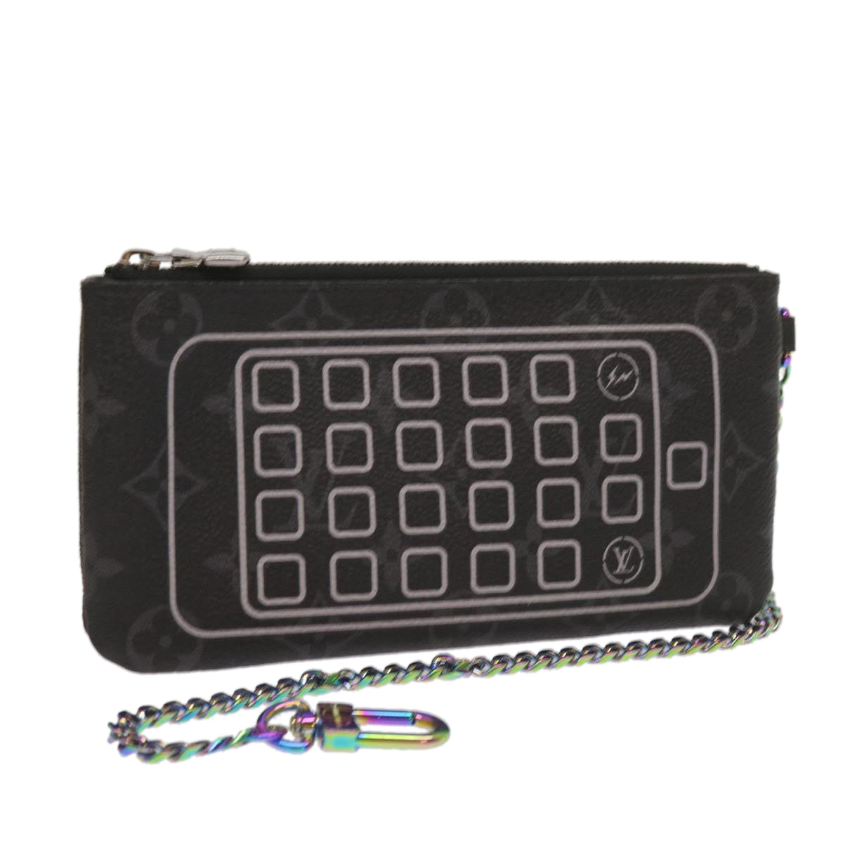 Louis Vuitton Pochette Clés Black Canvas Clutch Bag