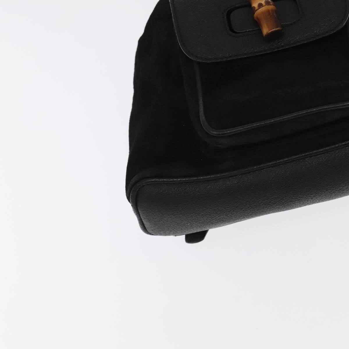 Gucci Bamboo Black Suede Backpack Bag