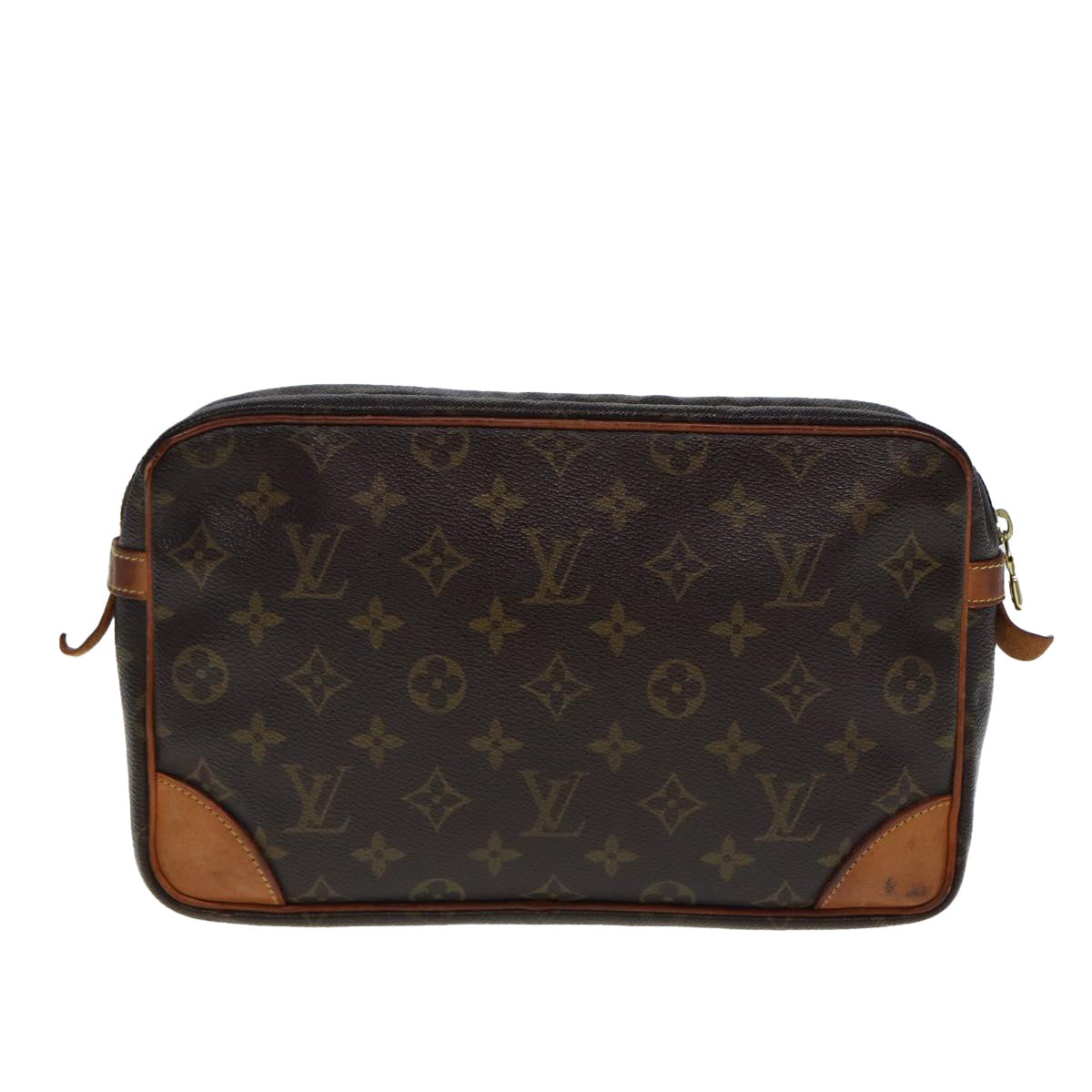 Louis Vuitton Compiegne 28 Brown Canvas Clutch Bag