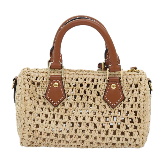 Louis Vuitton Nano Speedy Beige Synthetic Handbag