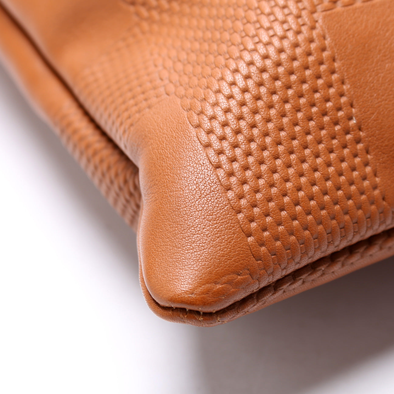 Drawstring Backpack w/ Pouch Embossed Leather
