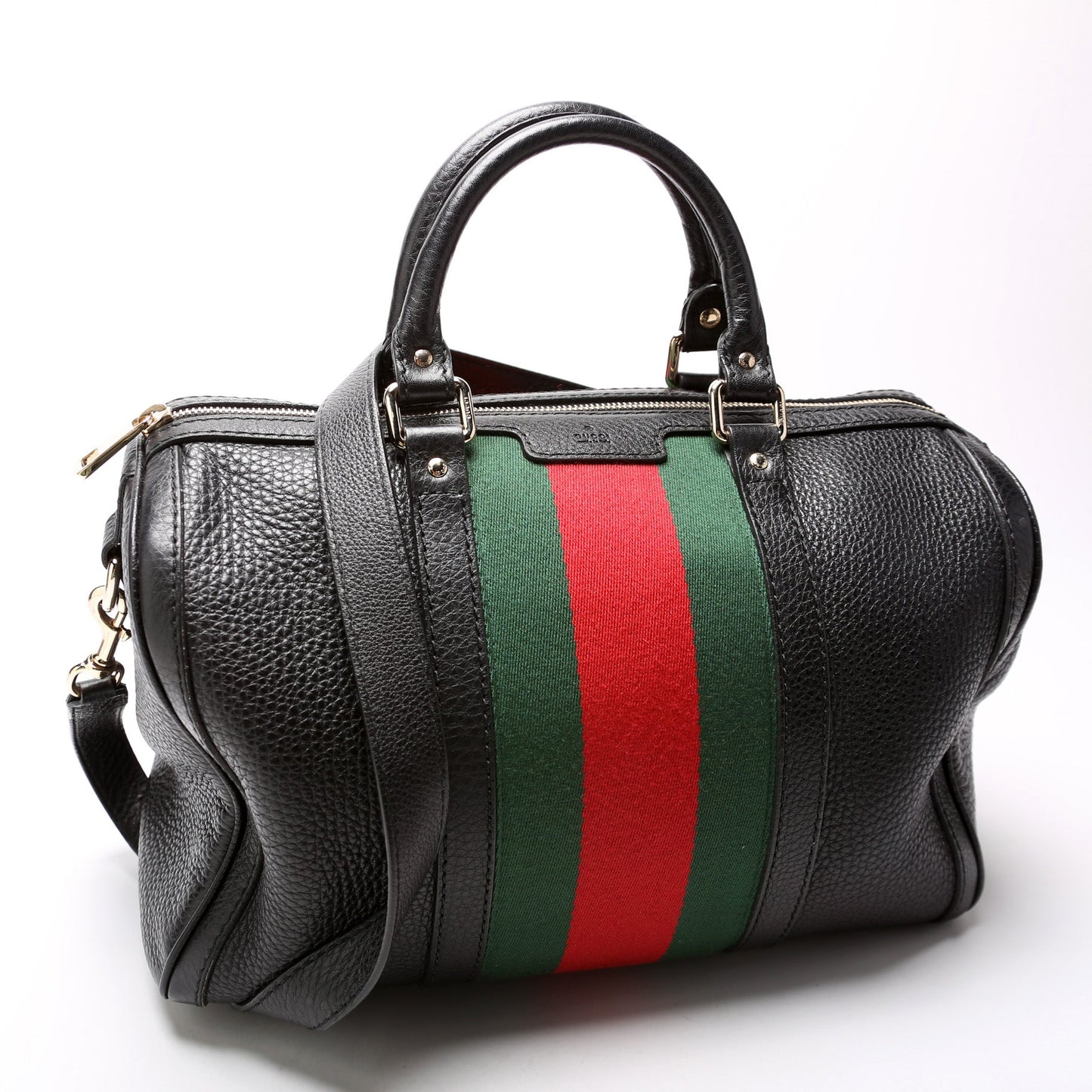 247205 Boston Bag Web Leather