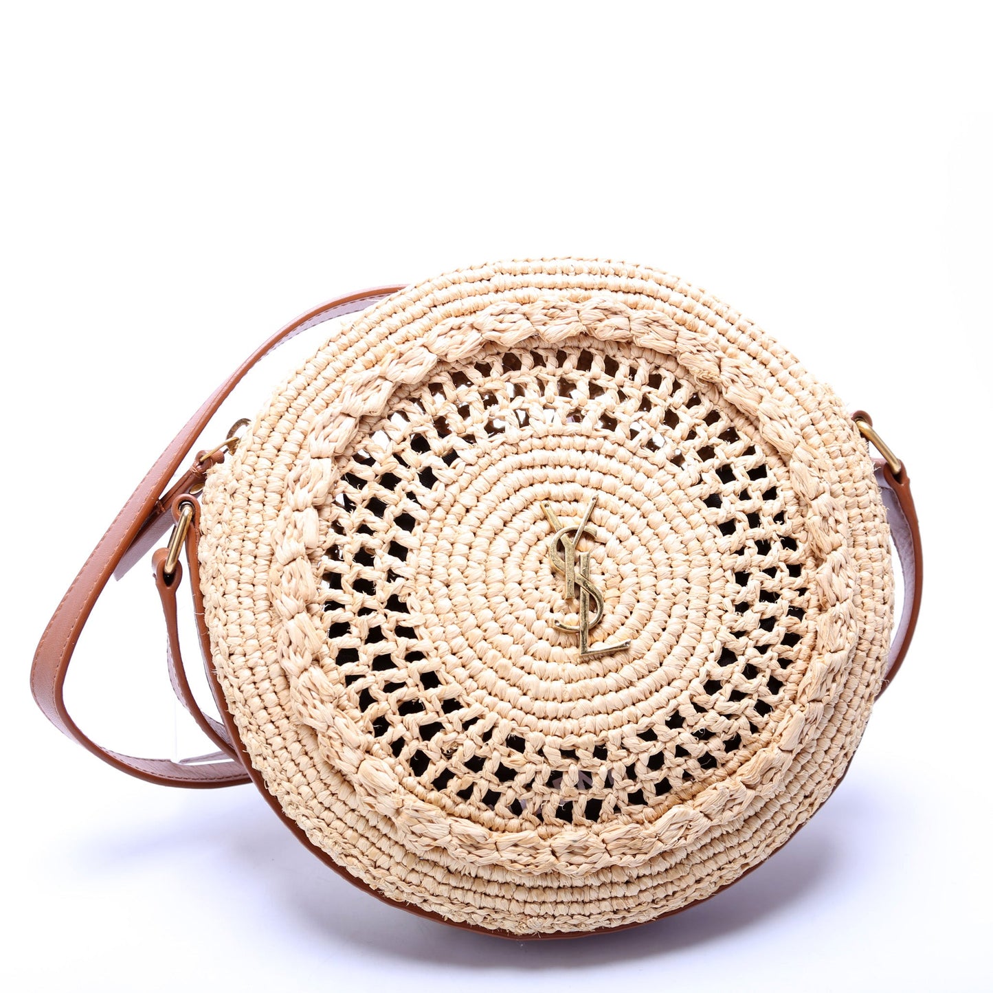 Raffia Woven Sac Round Crossbody