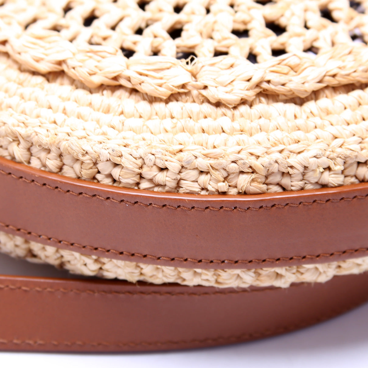 Raffia Woven Sac Round Crossbody