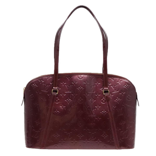 Louis Vuitton Avalon Burgundy Patent Leather Handbag