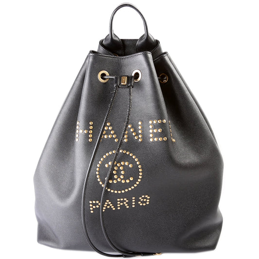 Deauville Studded Backpack Caviar 28M