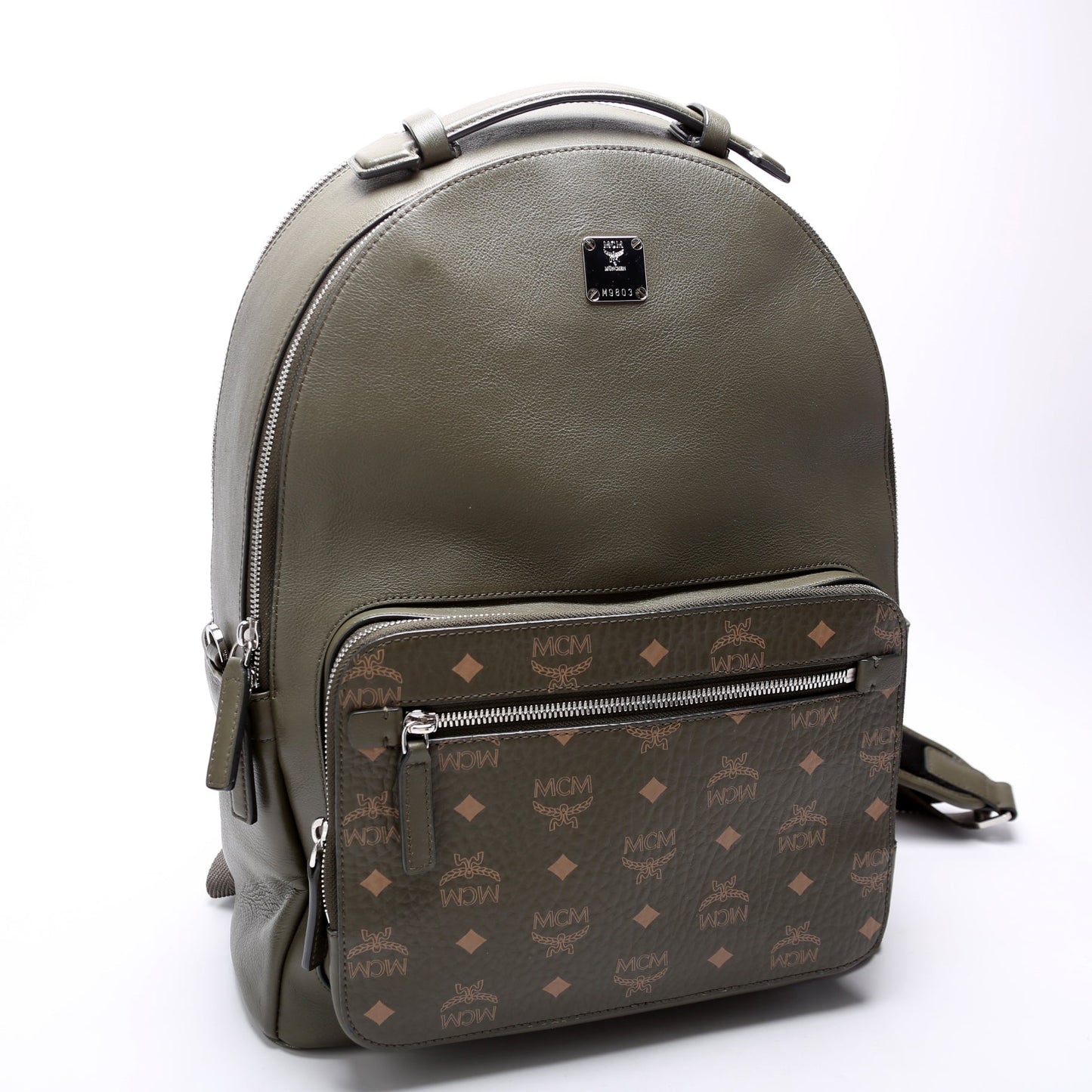Visetos/Leather Medium Backpack