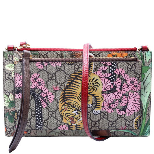 454111 GG Supreme Tian/Bengal Double Zip Shoulder Bag