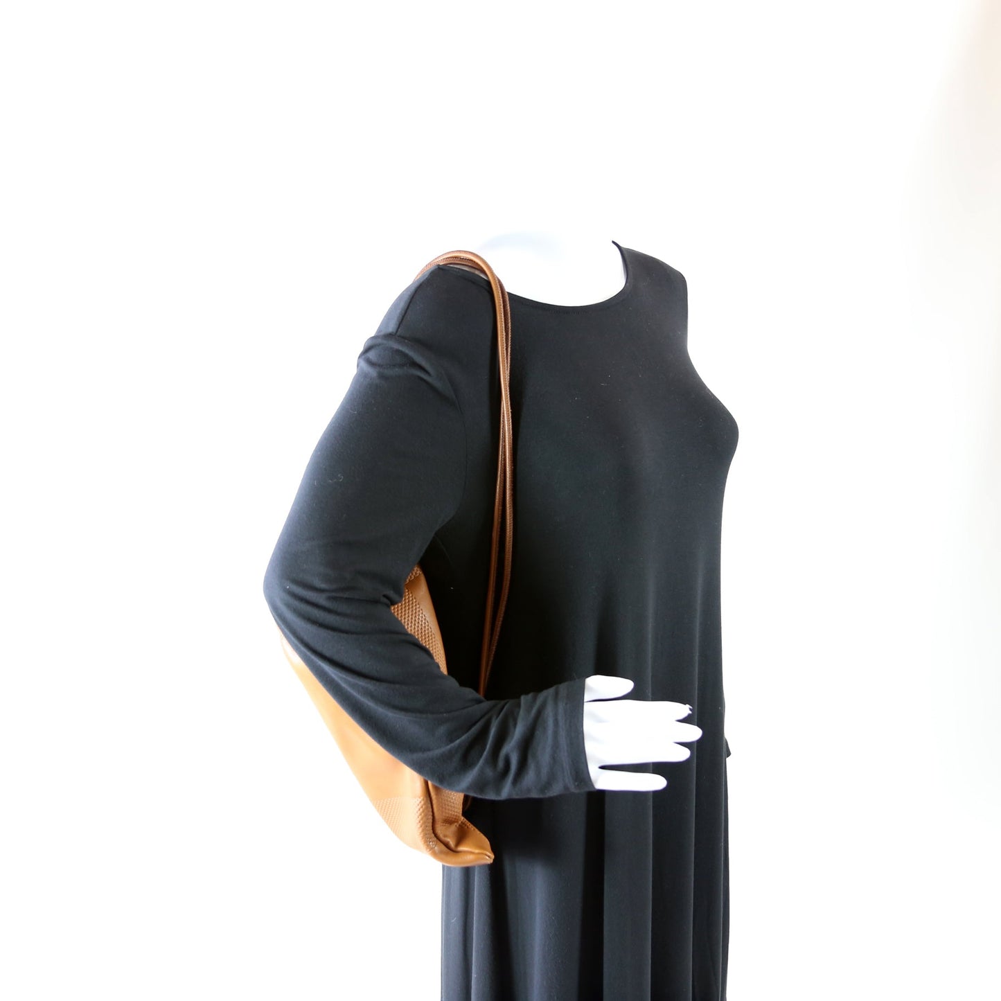 Drawstring Backpack w/ Pouch Embossed Leather
