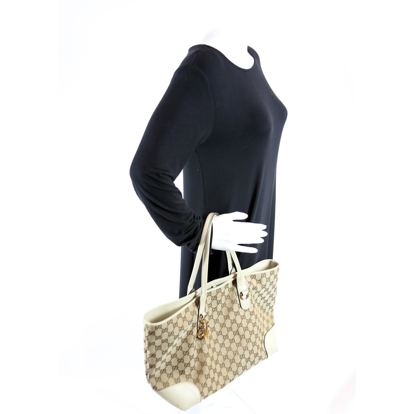 269956 GG Canvas Heart Bit Charm Tote