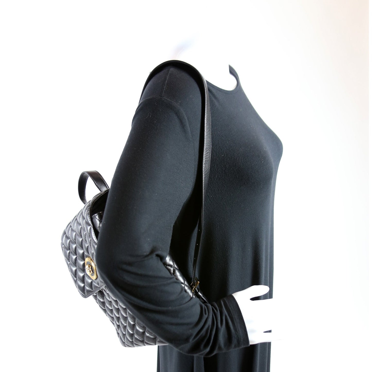 Medusa Quilted Leather Small Backpack