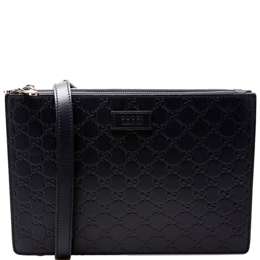 450953 GG Leather Double Zip Messenger