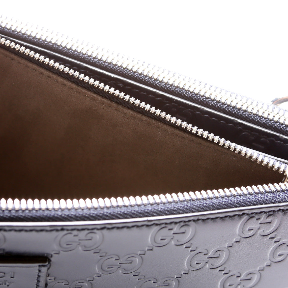 450953 GG Leather Double Zip Messenger