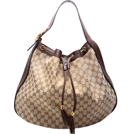 223951 GG Canvas Interlocking Icon Drawstring Hobo