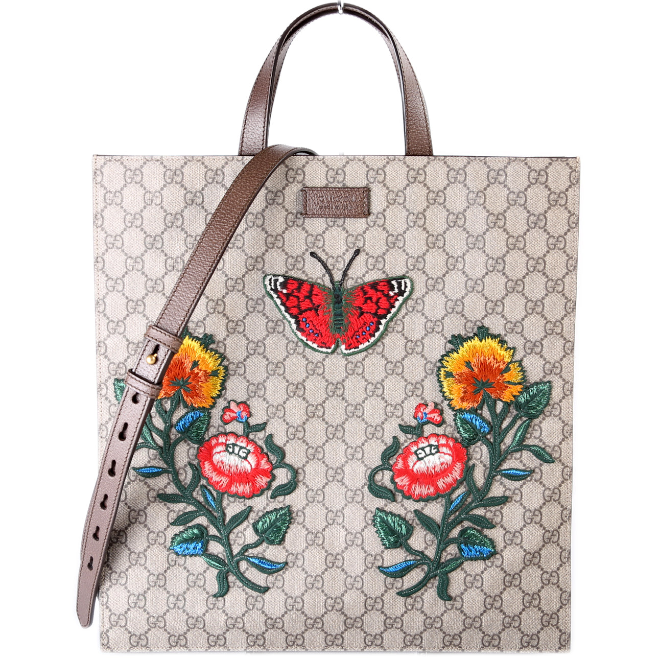 450950 Soft GG Supreme Embroidered Vertical Tote
